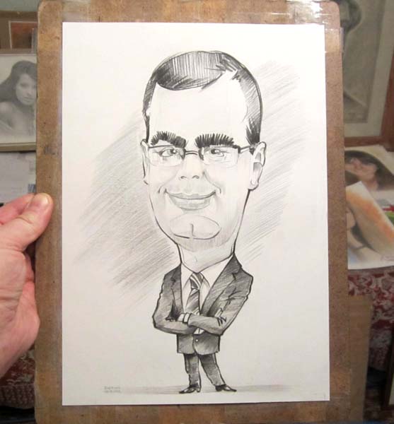 Начальник - защитник Отечества шаржист Михаил Шабалин, шаржист Мишель 